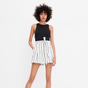 ZARA Belted Paper Bag Shorts